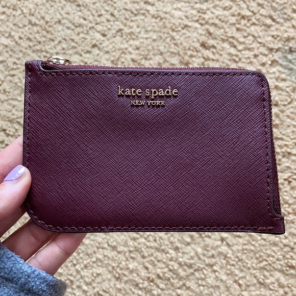 Kate Spade Med. L-zip Card Holder- Cherrywood NWT - Picture 3 of 5